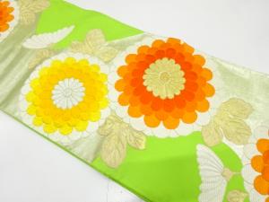 アンティーク　菊模様織り出し袋帯（材料）